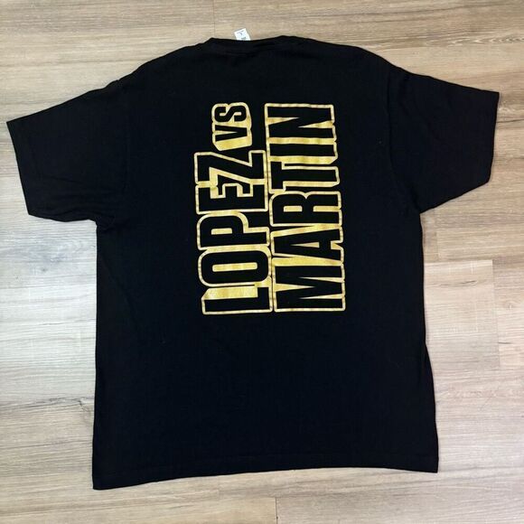 Top Rank Boxing Teofimo Lopez VS Sandor Martin Fight Match Black Tee Size L NYC - Picture 4 of 4